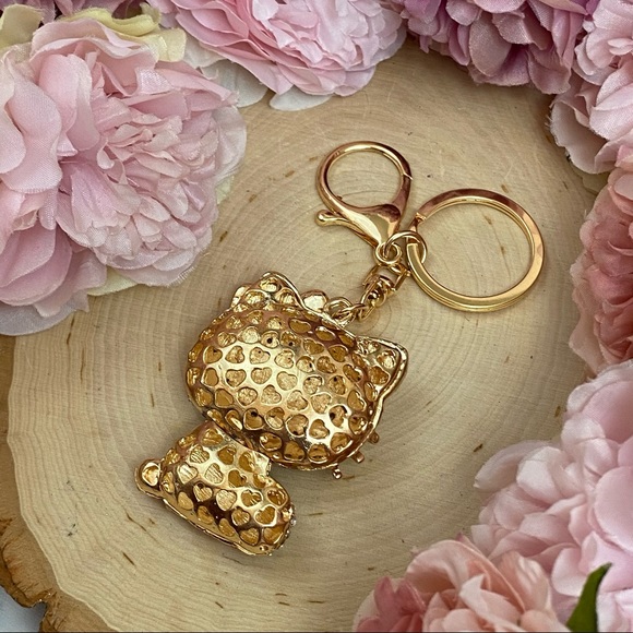 Hello Kitty with Blue Crystal Dress & Bow Keychain Charm - Picture 11 of 13